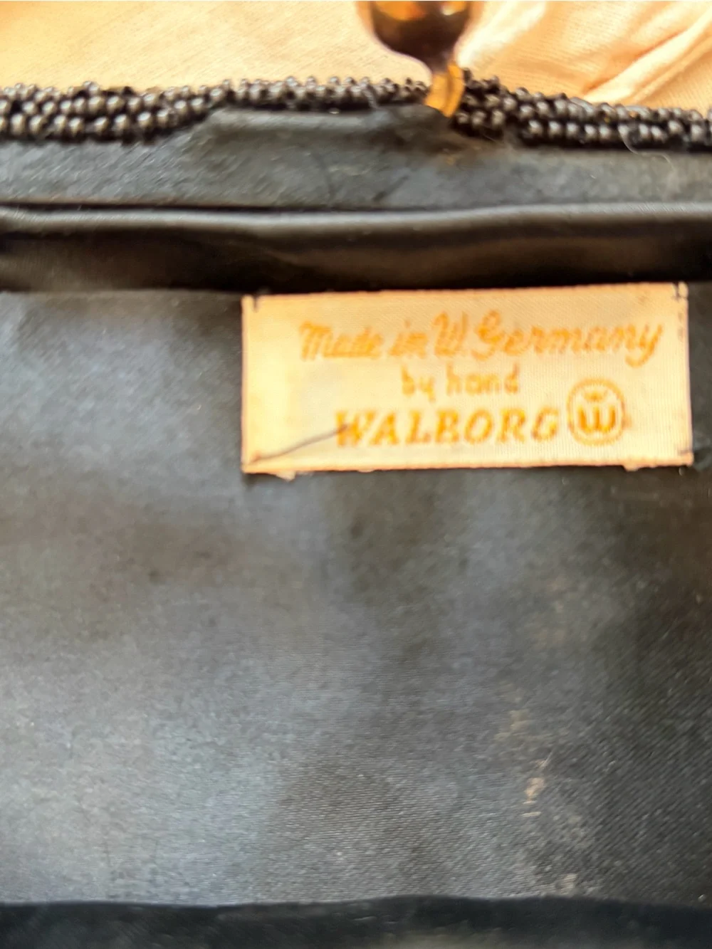 Vintage Walborg Black Beaded Kiss-Lock Clutch!